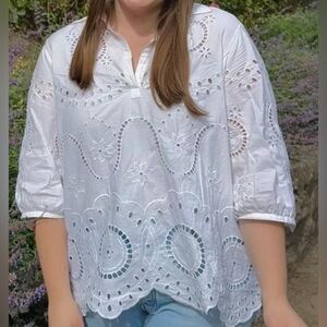 Marks & Spencer White Eyelet Blouse